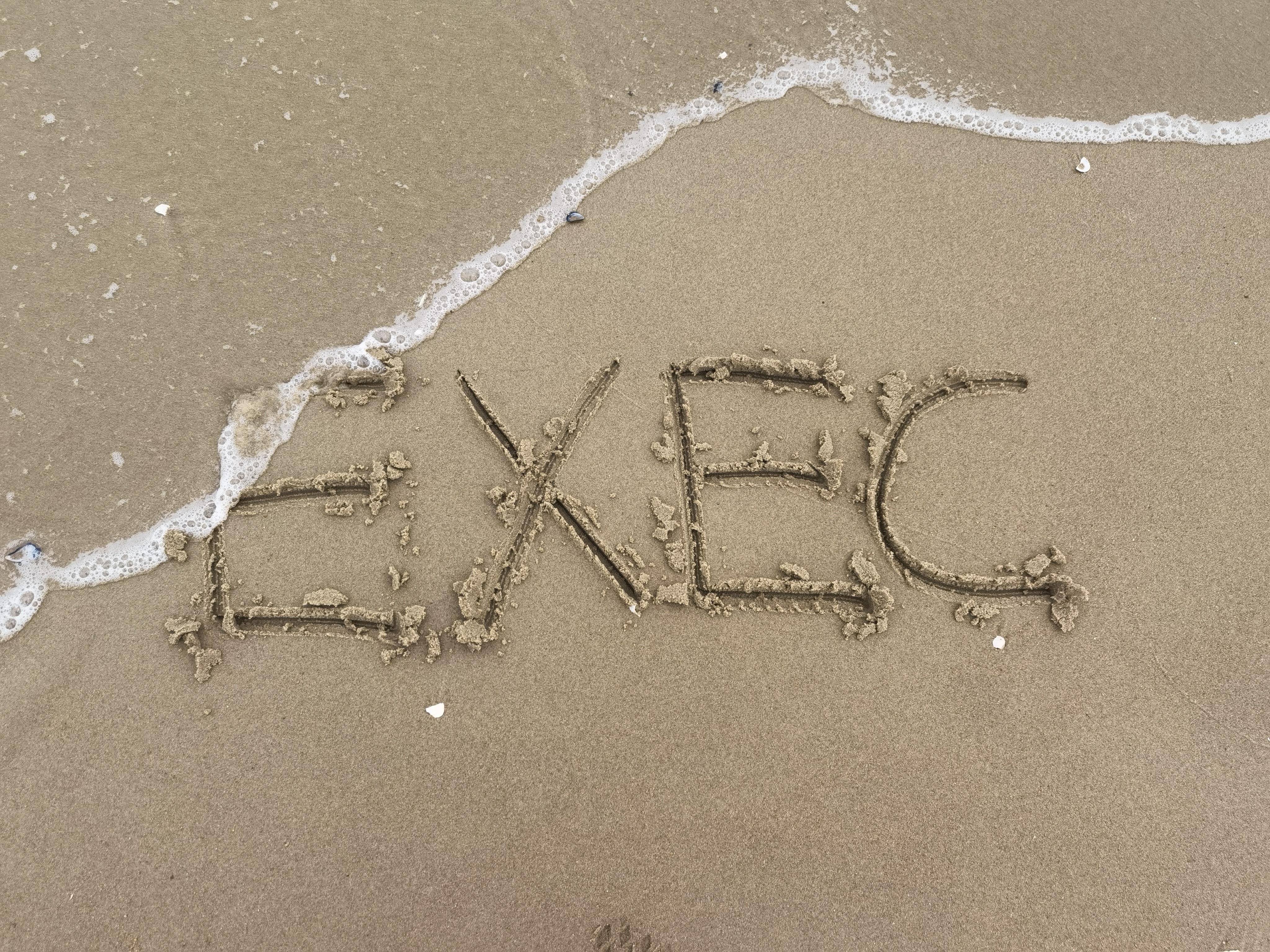 exec on beach